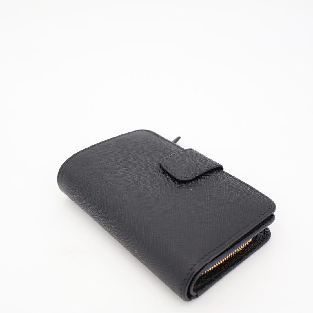 プラダ PRADA 折財布 サイフ SAFFIANO METAL 1ML225 QWA NERO ブラック F0002 2つ折財布