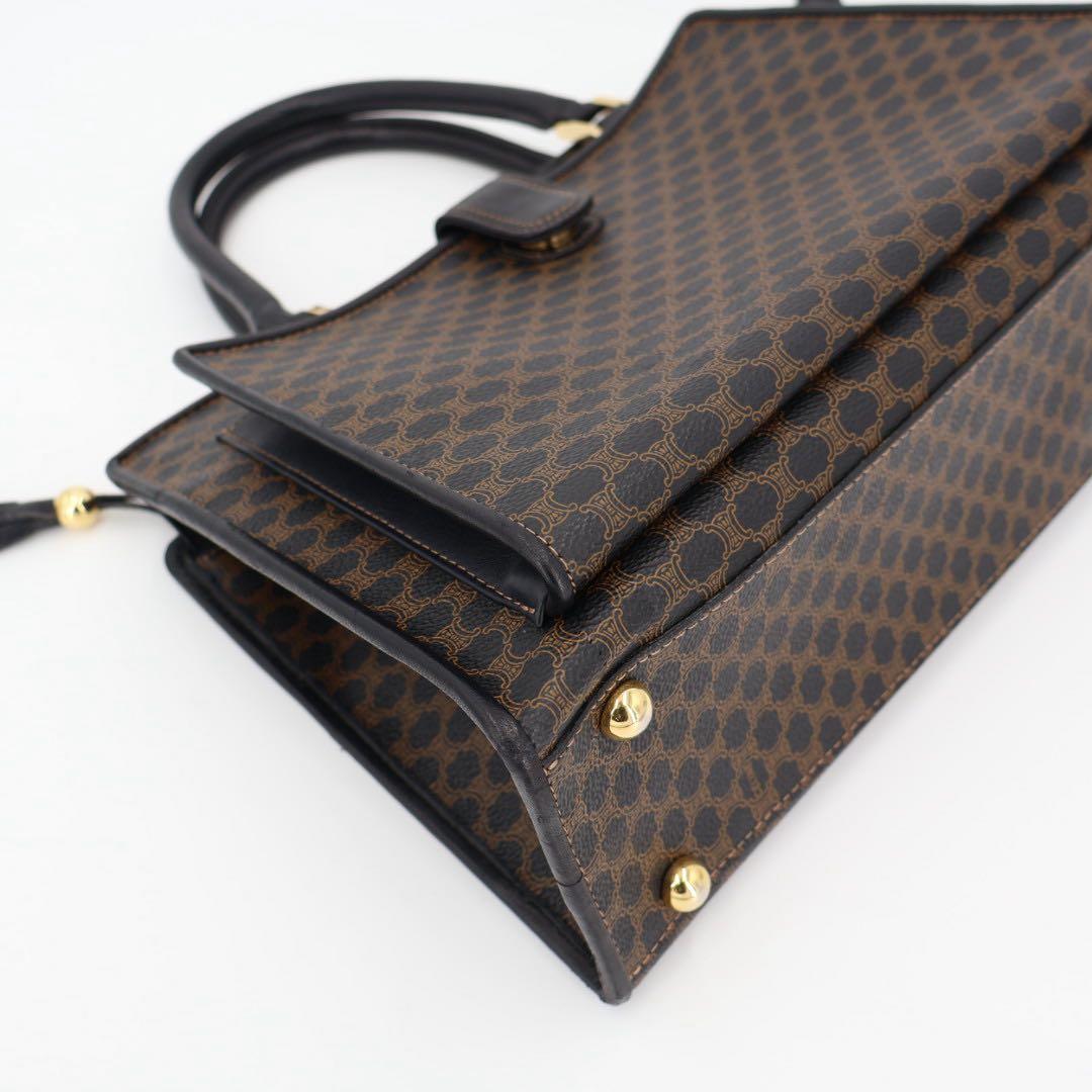 セリーヌ CELINE ハンドバッグ 黒マカダム トリオンフ トートバッグ