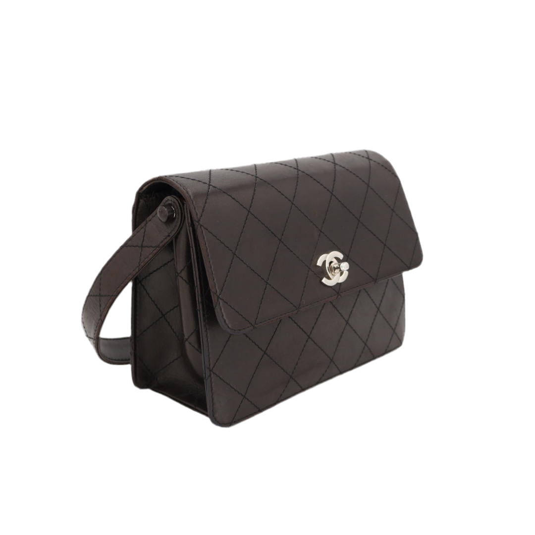 シャネル CHANEL ショルダーバッグ ココマーク ブラック レザー