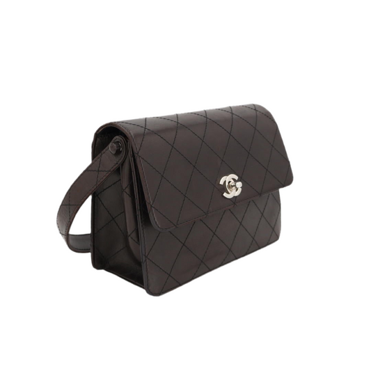 シャネル CHANEL ショルダーバッグ ココマーク ブラック レザー