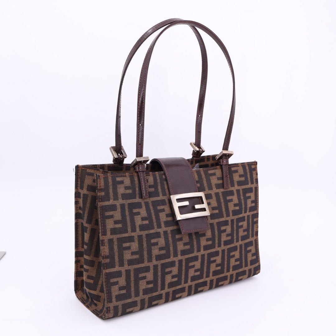 フェンディ FENDI ズッカ柄 FF柄 ロゴ トートバッグ ハンドバッグ ブラウン系
