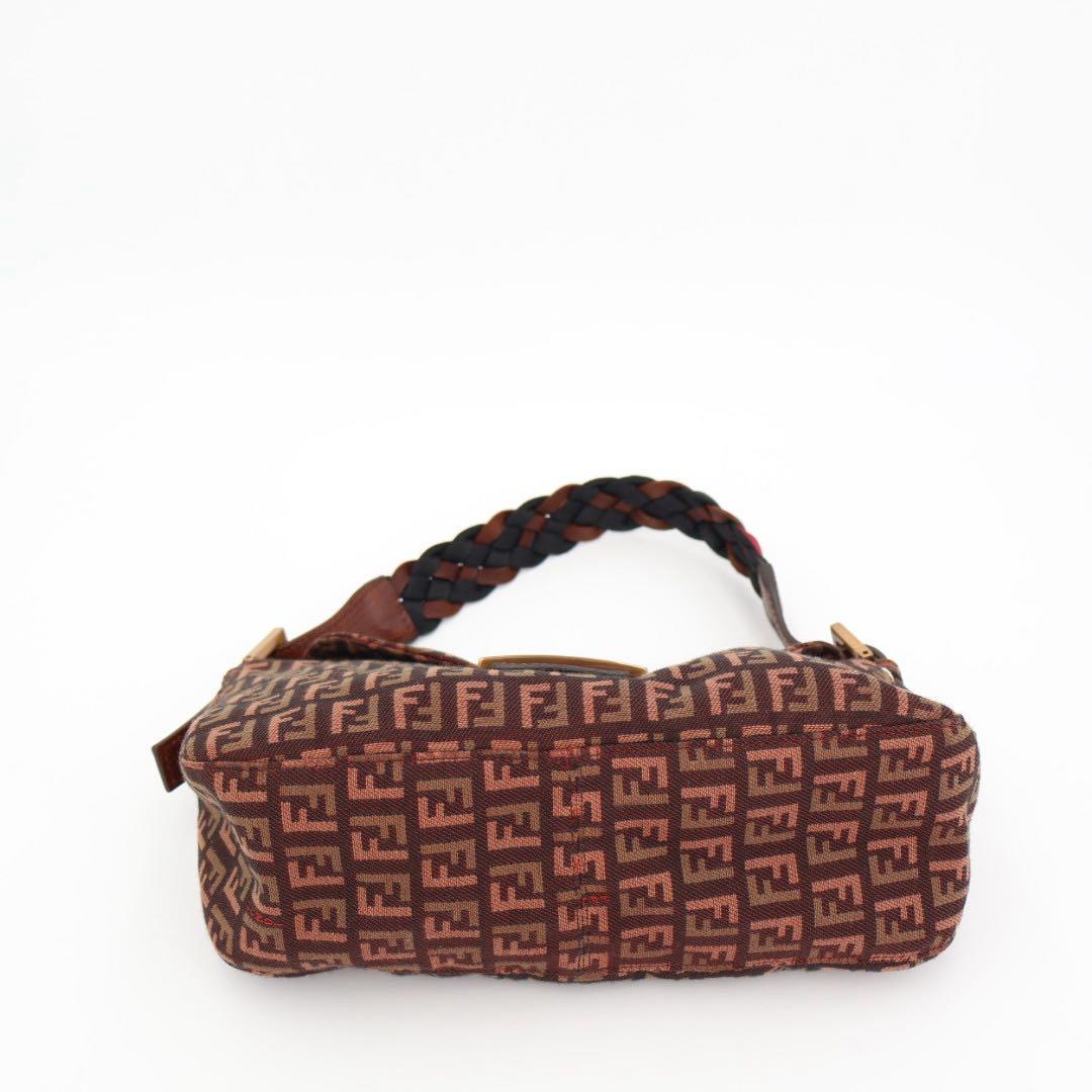 フェンディ Fendi ズッキーノ キャンバスxレザー ショルダーバッグ