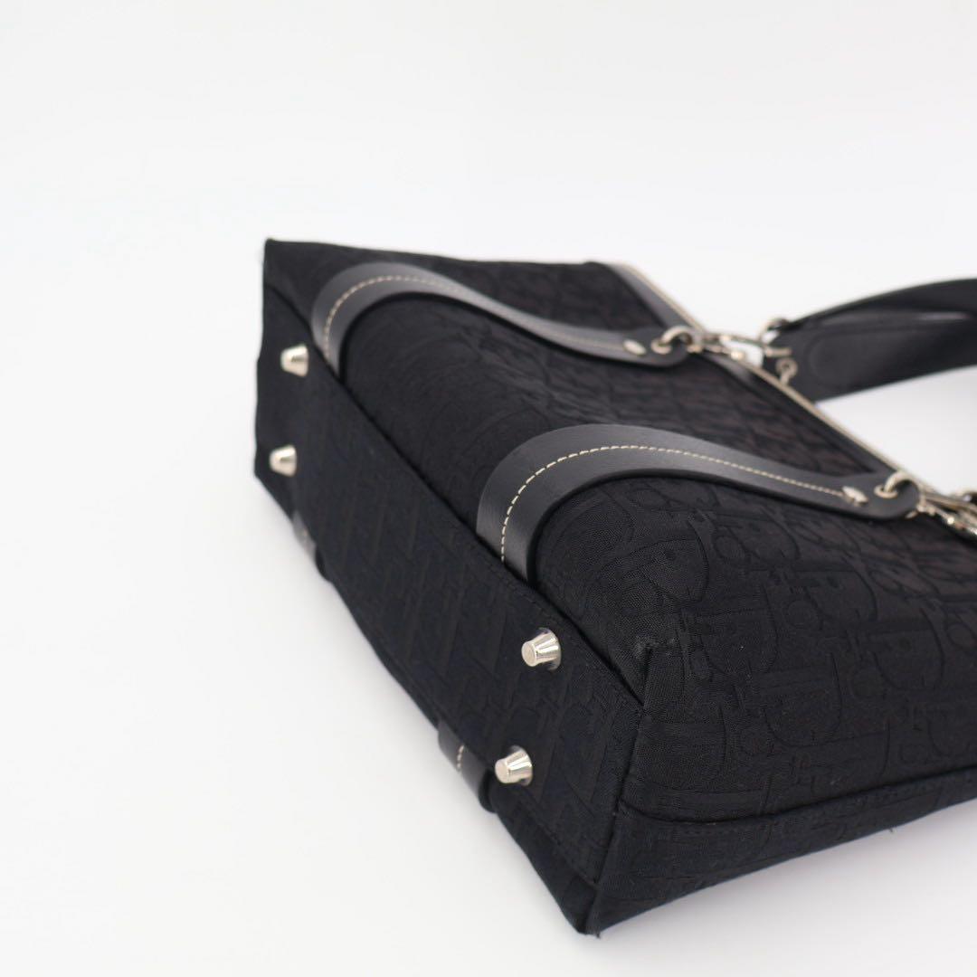 クリスチャンディオール Christian Dior トロッター フラワー 刺繍 トートバッグ ハンドバッグ