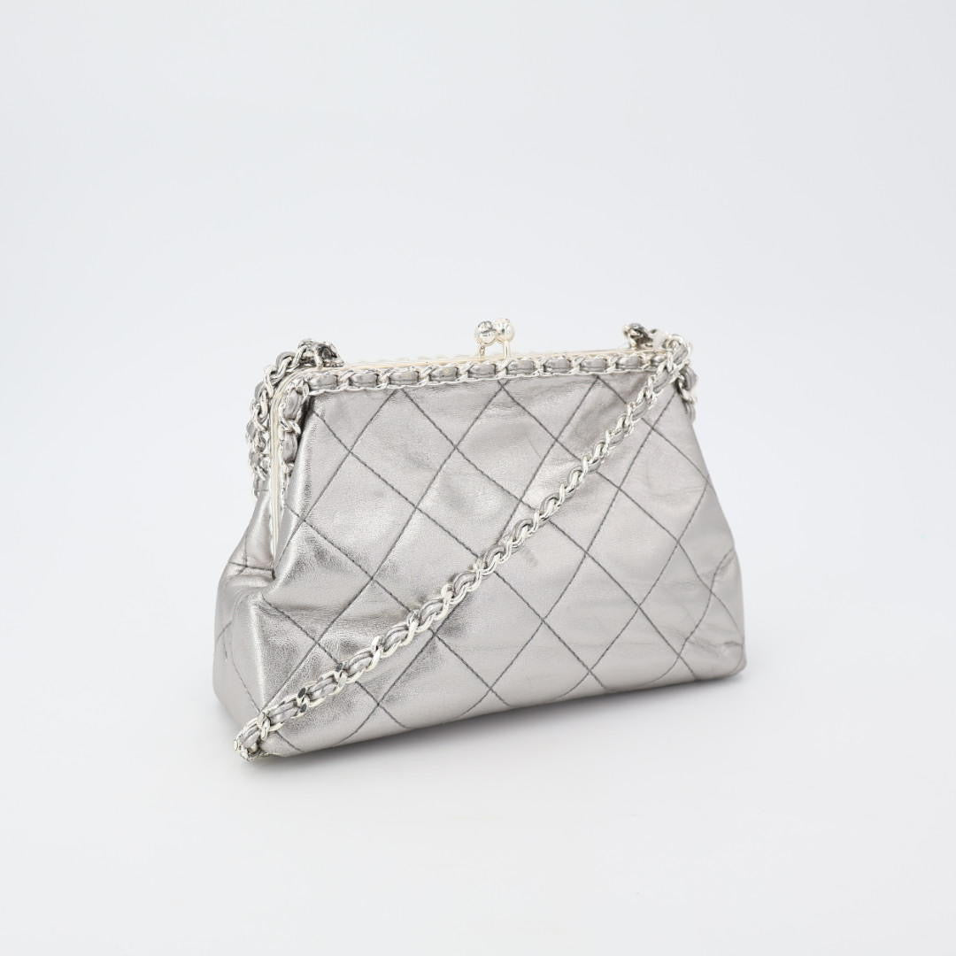 シャネル CHANEL かまくちチェーン ショルダーバッグ シルバー ヴィンテージバッグ 3番台