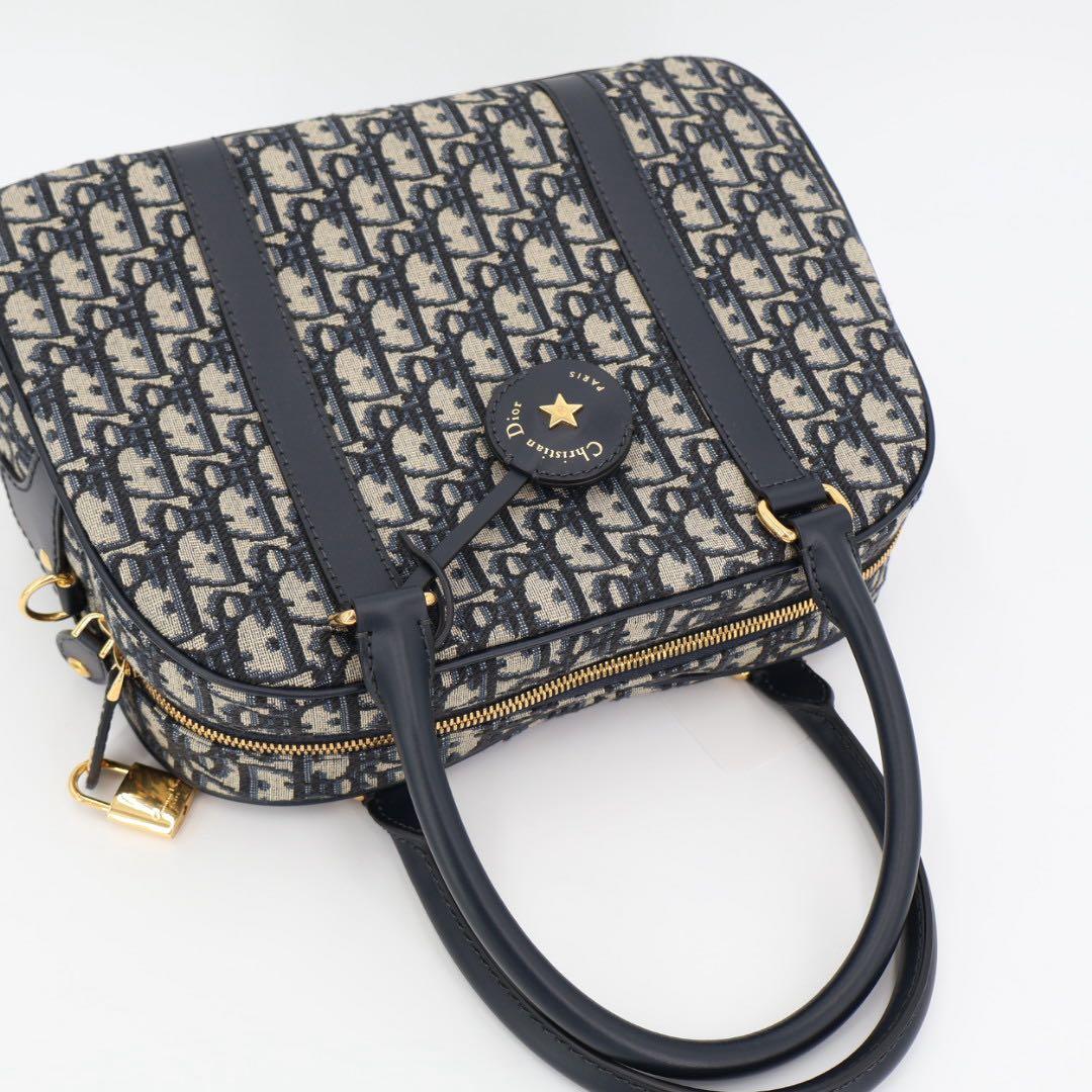 クリスチャンディオール Christian Dior ヴァイブ オブリーク キャンバス×レザー 2WAYハンドバッグ 美品