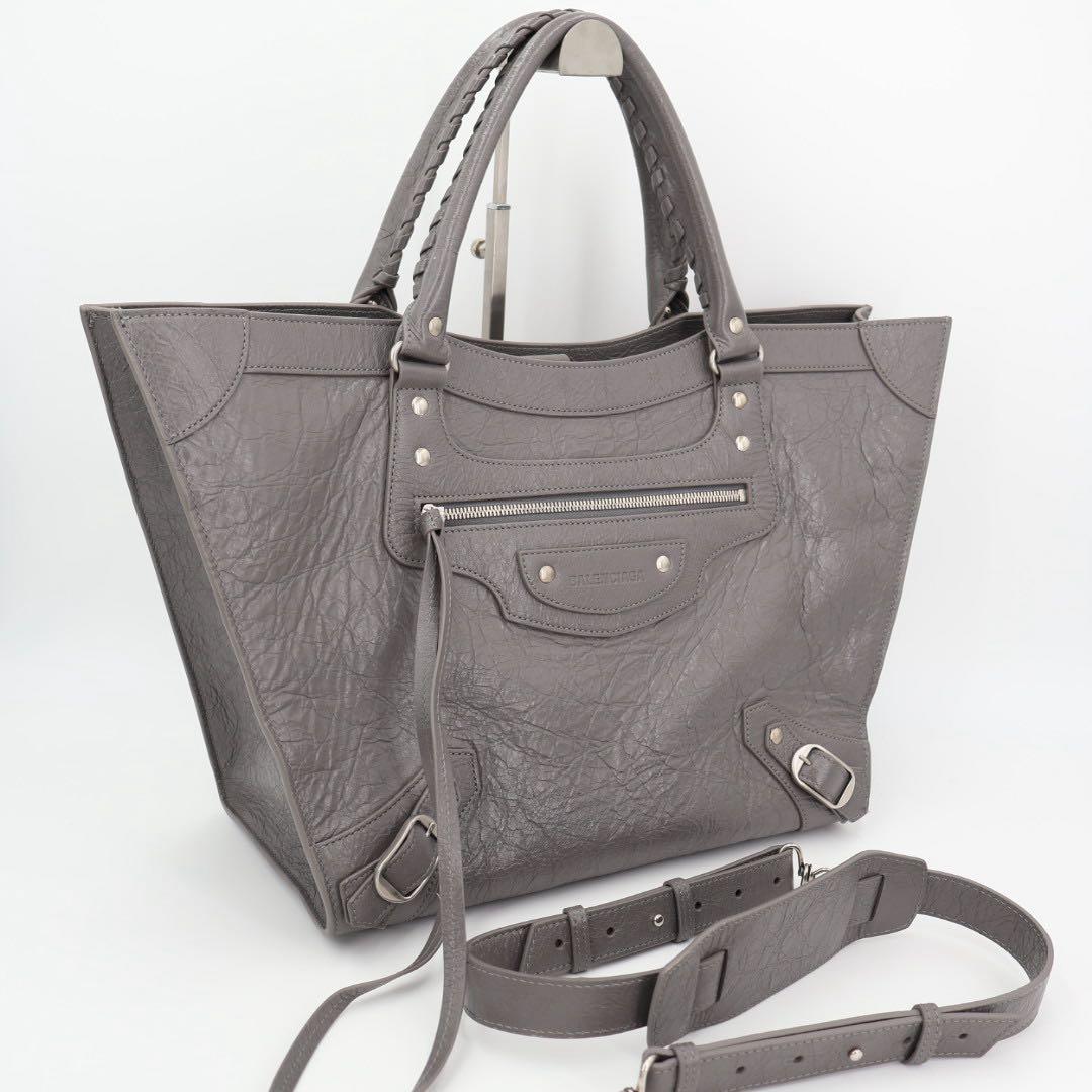 バレンシアガ BALENCIAGA ハンドバッグ ショルダーバッグ ネオクラシックＭ レザー グレー レディース 702502