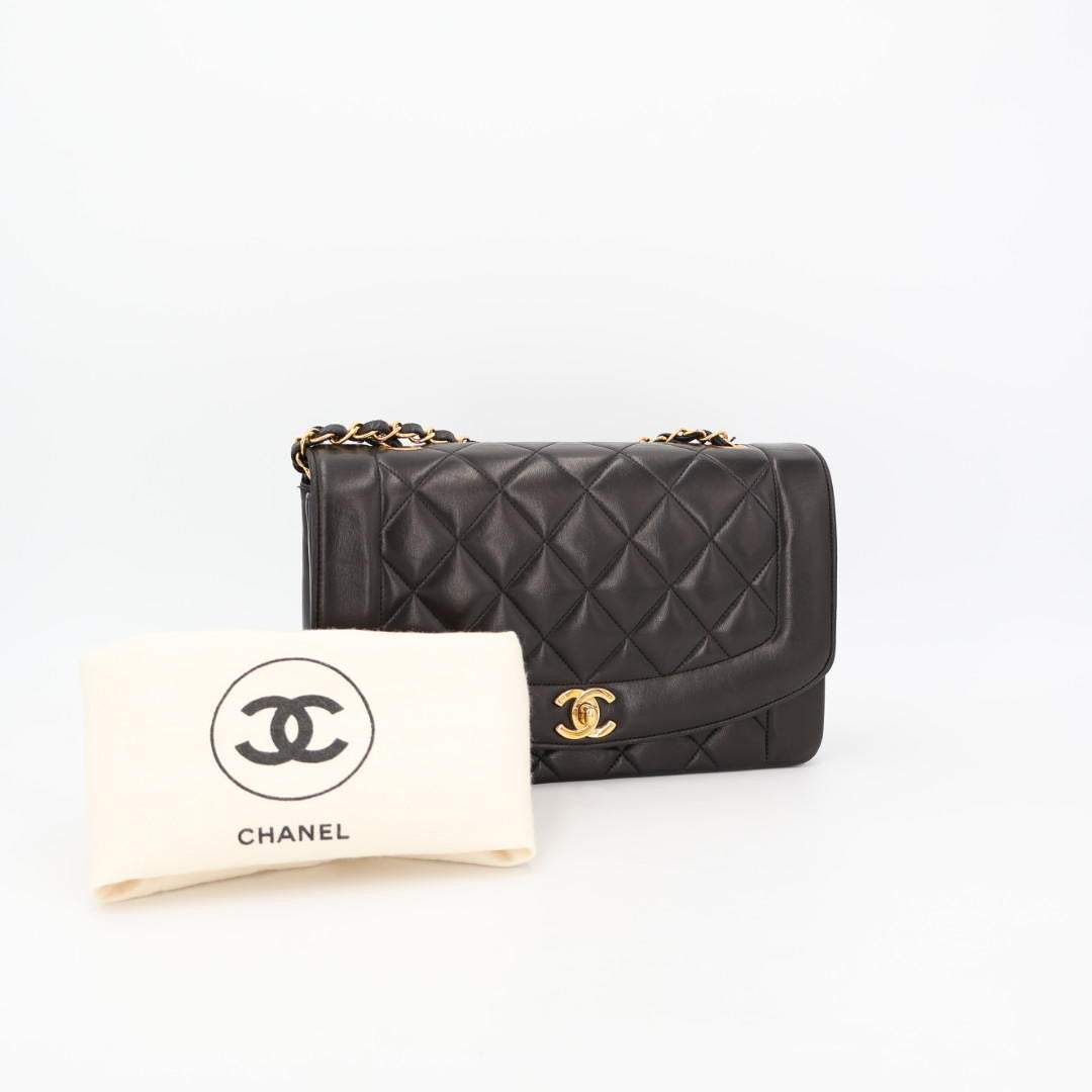 シャネル CHANEL マトラッセダイアナチェーンショルダーバッグ ショルダーバッグ ブラック ラムスキン