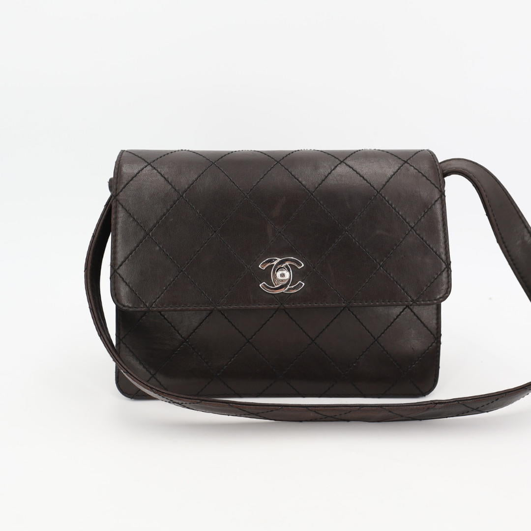 シャネル CHANEL ショルダーバッグ ココマーク ブラック レザー
