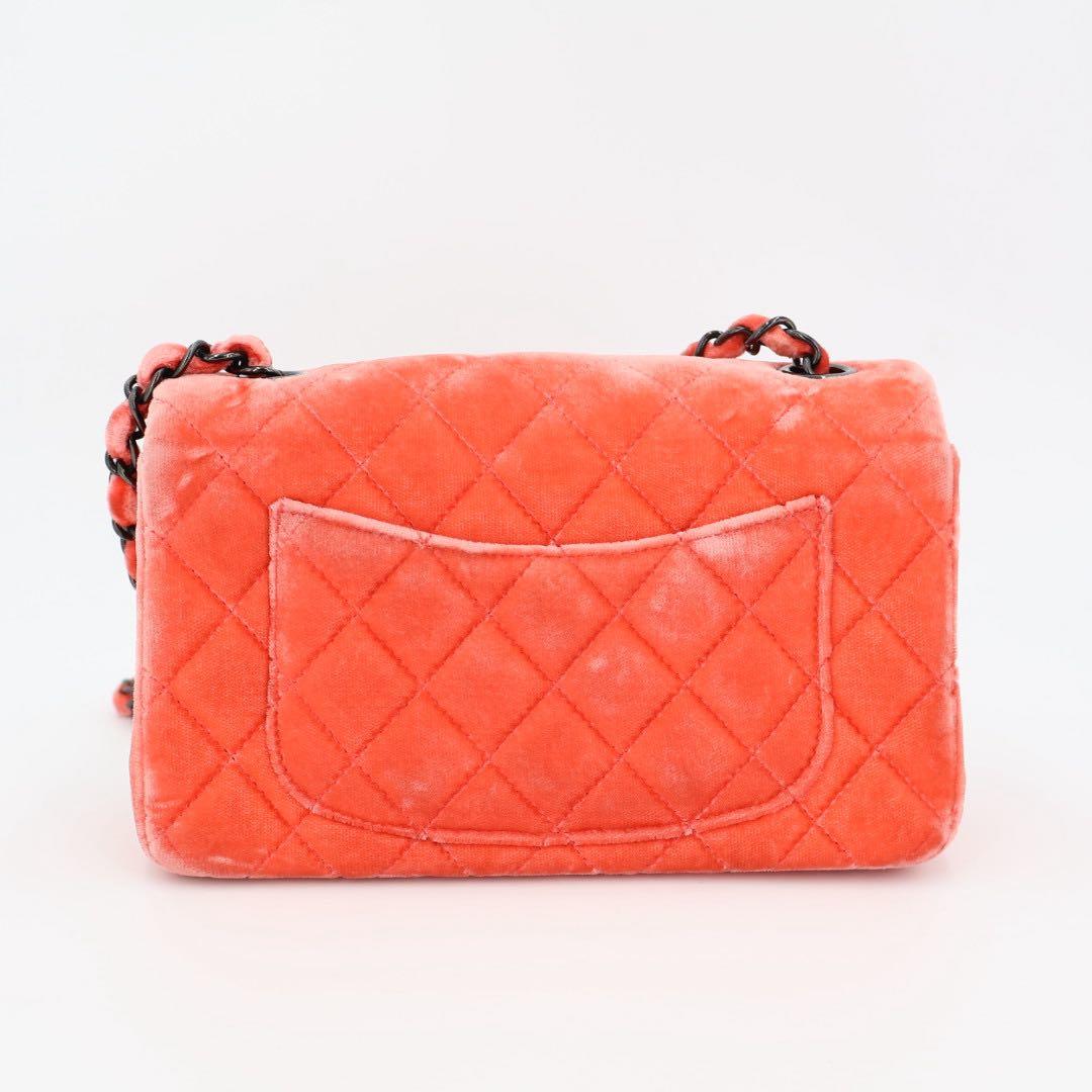 シャネル CHANEL チェーンショルダーバッグ ミニマトラッセ ピンク ベロア ブラック金具 レディース