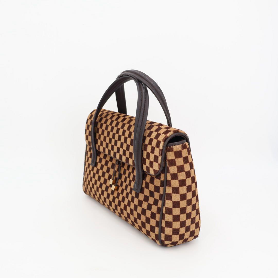 ルイヴィトン LOUIS VUITTON ダミエソバージュ ライオン ハンドバッグ ハラコ レザー M92131