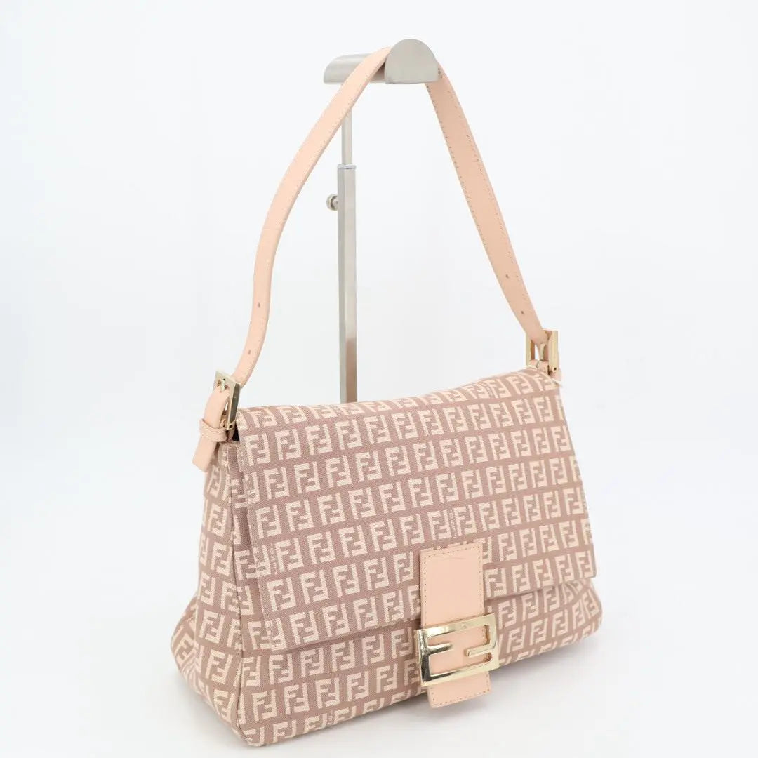 フェンディ Fendi ズッキーノ マンマバケット キャンバス×レザー ショルダーバッグ
