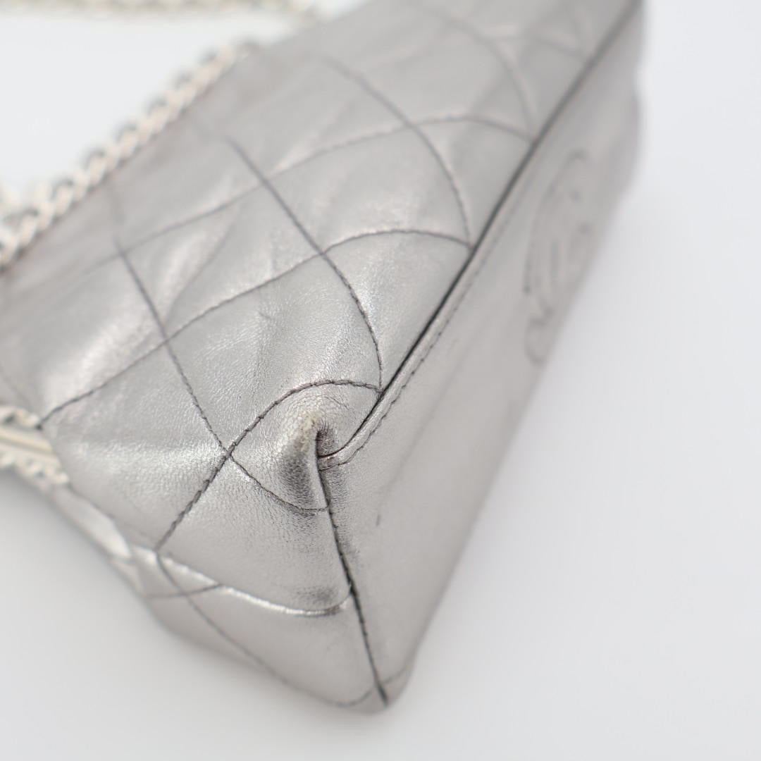 シャネル CHANEL かまくちチェーン ショルダーバッグ シルバー ヴィンテージバッグ 3番台