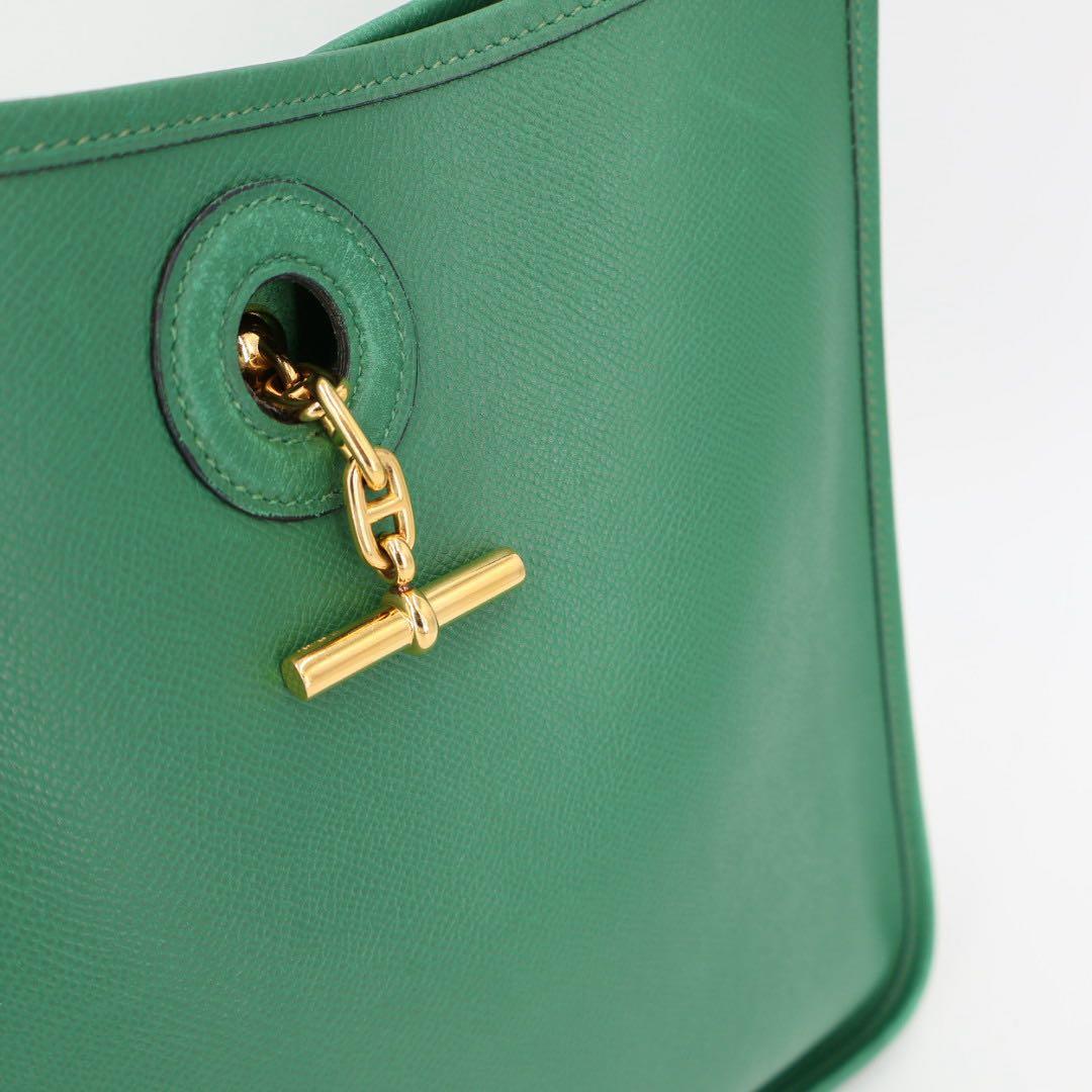 エルメス HERMES ヴェスパPM ショルダーバッグ クシュベル グリーン系 ゴールド金具 □B刻印