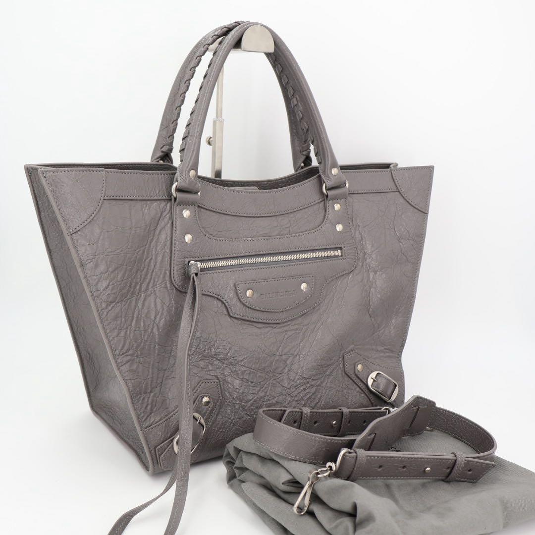 バレンシアガ BALENCIAGA ハンドバッグ ショルダーバッグ ネオクラシックＭ レザー グレー レディース 702502