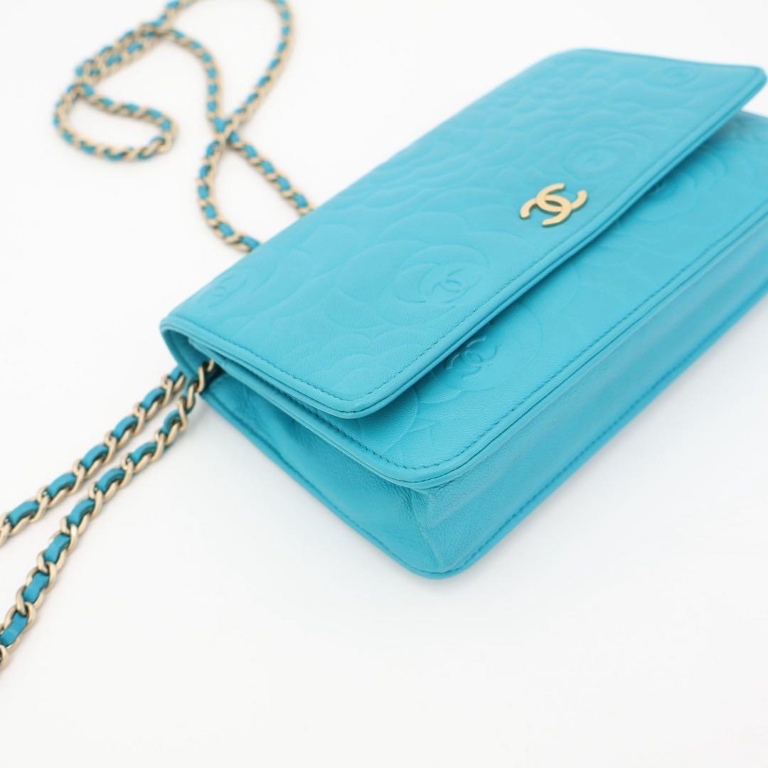 シャネル CHANEL カメリア チェーンウォレット ラムスキン チェーン
