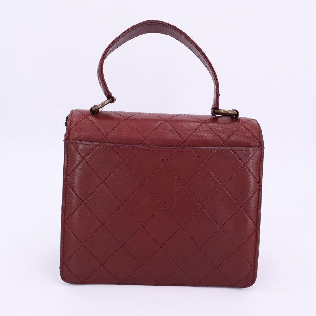 シャネル CHANEL マトラッセ ブロンズ金具 ハンドバッグ カーフ