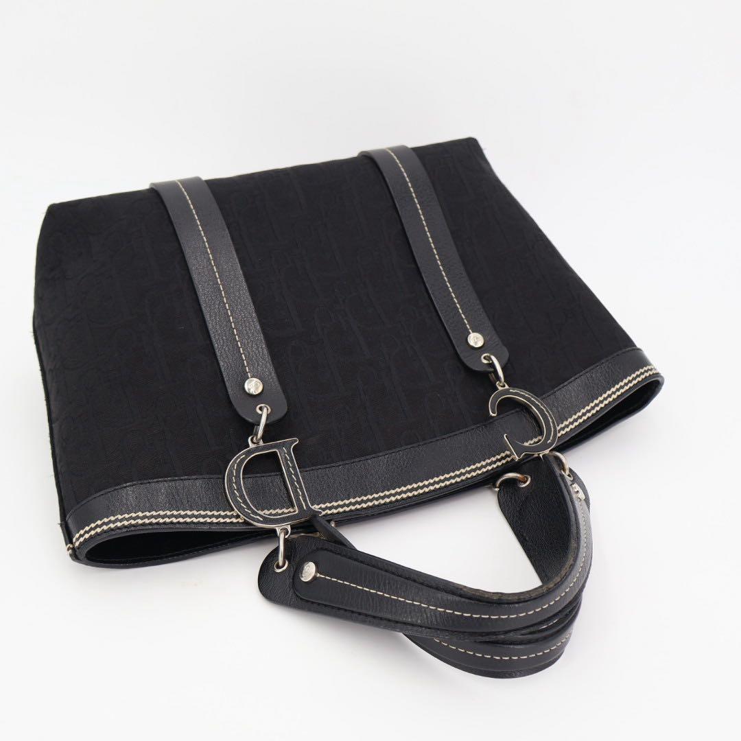 クリスチャンディオール Christian Dior トロッター フラワー 刺繍 トートバッグ ハンドバッグ