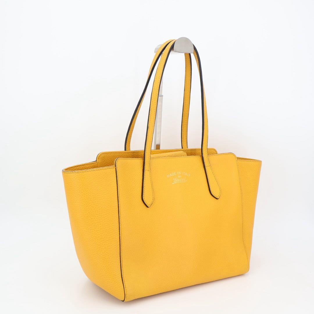 グッチ GUCCI スウィング イエロー ゴールド金具 レザー 354397 トートバッグ ショルダーバッグ